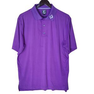 FootJoy FJ Men's Golf Polo Shirt Purple Athletic Fit Size Med Short Sleeve Logo